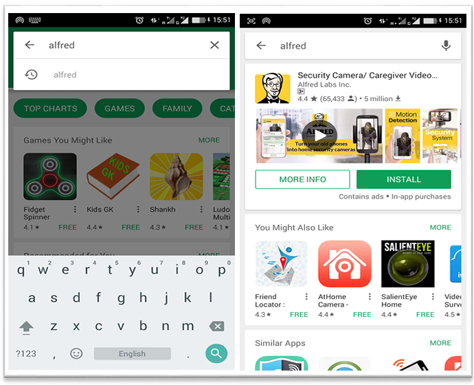 alfred in playstore